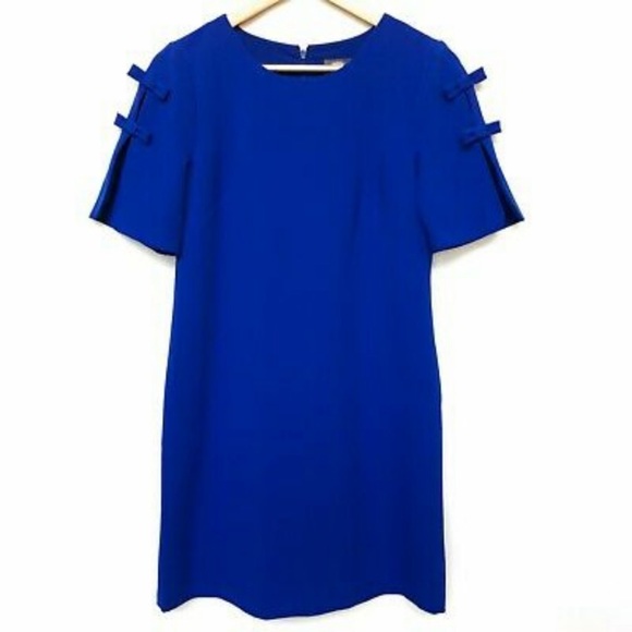 Vince Camuto Royal Blue Short Sleeve Bow Dress - Picture 1 of 4
